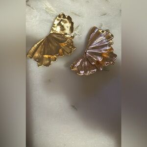 Gold butterfly earrings!